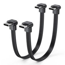 Short USB C Cable 1FT 2-Pack, 60W Dual Right Angle Type C to C Charger 12 Inch