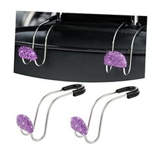 AUCELI Car Headrest Hook, 2 Pack Bling Backseat Organizer Hanger for Purple
