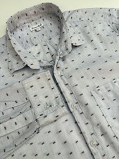 $265 STEVEN ALAN Made In USA Reverse Seam Shirt Mens M Single Stitch Untuck Blue