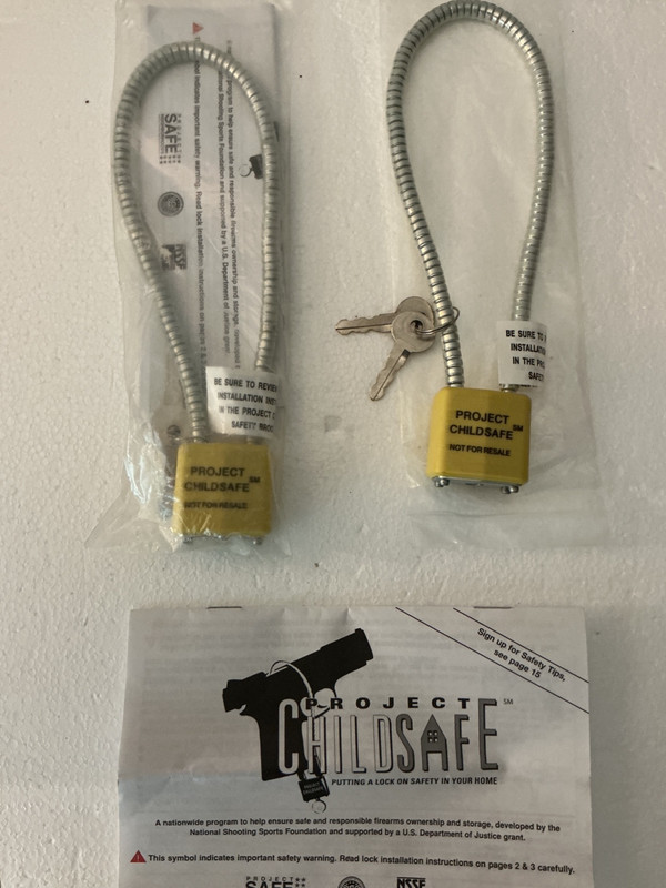 2 PACK Of Project Childsafe Cable Style Gun Lock with 2 Keys EA - New In Package