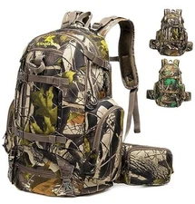 Hunting Backpack,Outdoor Gear Hunting Pack with Rain Cover,Durable Green Camo
