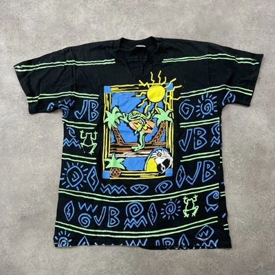 T-shirt géant Jimmy Buffett homme grand vintage années 90 Margaritaville impr... - Photo 1/4