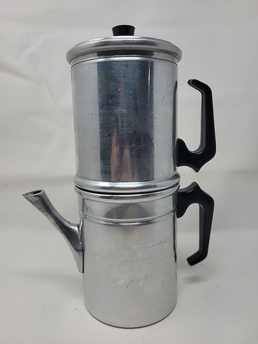 Flip Drip Stovetop Coffee Maker w/ Bakelite Handles - 10 Cups | Vintage