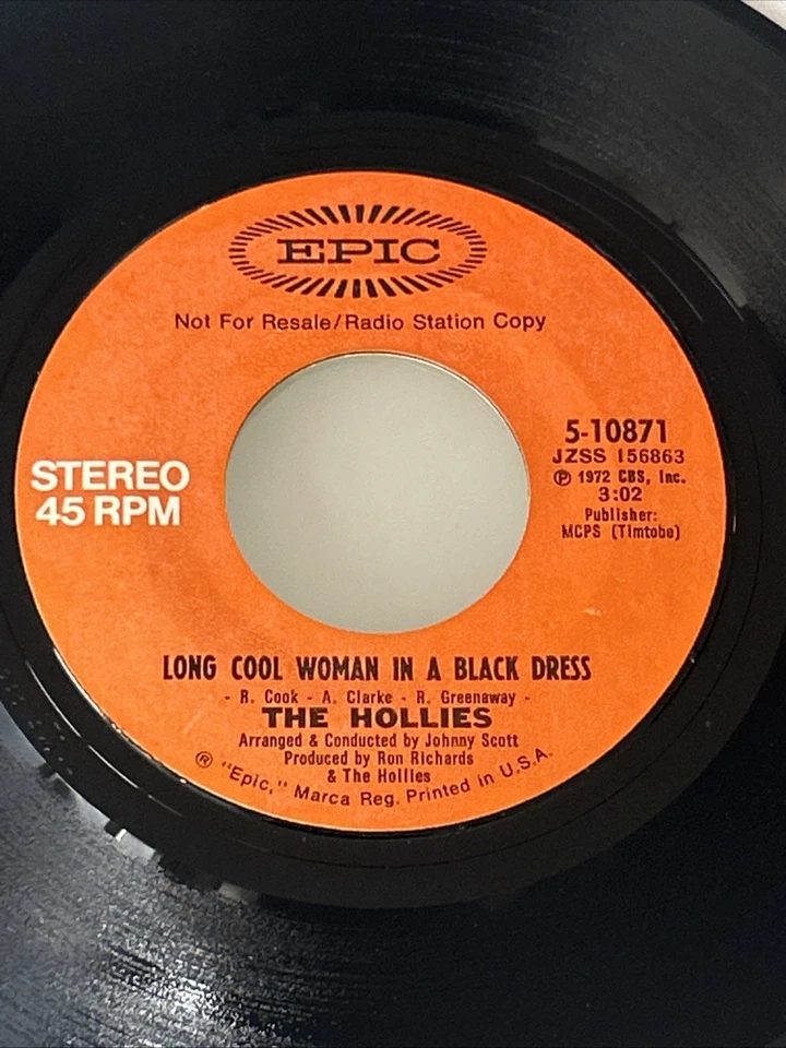 The Hollies Long Cool Woman In A Black Dress 45 White Label PROMO Mono/Stereo Foto 4 de 4