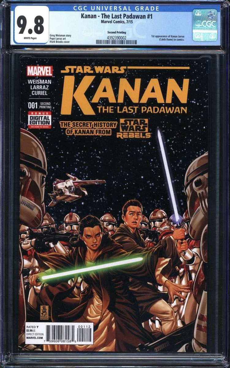 アメコミリーフ　CGC 9.8 Kanan Last Padawan #1 KANAN - THE LAST PADAWAN #1 CGC 9.8 WHITE PAGES // SECOND PRINTING