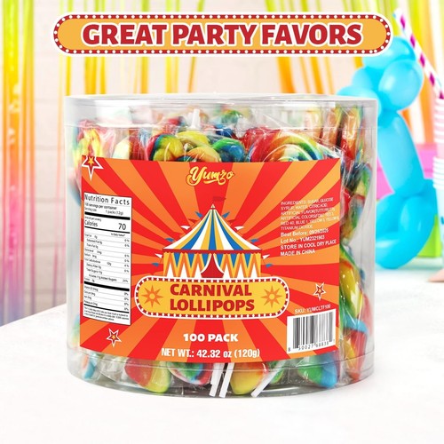 Carnival Lollipops Rainbow Twist, Swirls, and Round Lolly pops Unicorn Party ... - 第 7/8 張圖片