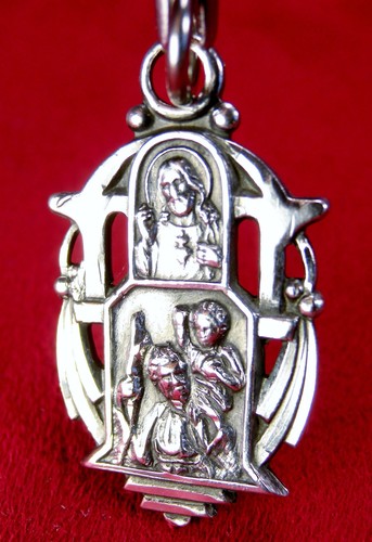 WWII Chaplain's Sterling Scapular St. Christopher Dog tag Chain Protection Medal