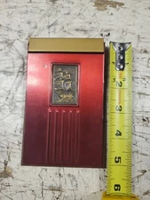 Vintage Park Sherman Brass And Steel Memo Pad Holder Plymoth Ship (A231)