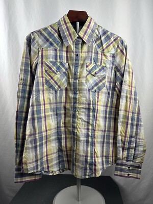 Cowgirl Legend Women s Plaid Button Down Shirt Western Cowboy Shirt Size Medium