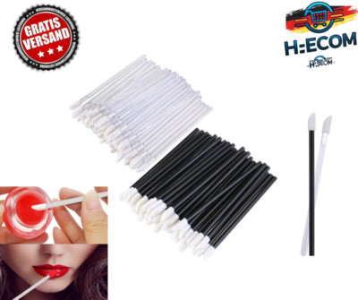 200x Einweg Lippenpinsel Set   Lipgloss Applikator Schwarz Weiß Make-up Tool