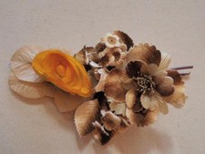 Vtg Millinery Flower Collection 3/4 -3 1/2" Brown Tan Beige Gold Velvet  H1890