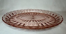 Vintage Jeanette Glass Windsor Pink Depression Glass Serving Platter Oval Tray