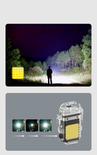 Accendino Elettrico Ricaricabile Doppio Arco USB Tipo C Plasma Impermeabile Luce LED - Foto 15 di 30
