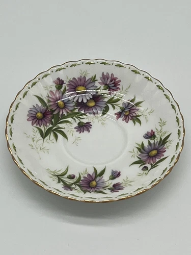 Vtg Royal Albert Flower of the Month September Michaelmas Daisy Saucer Only 