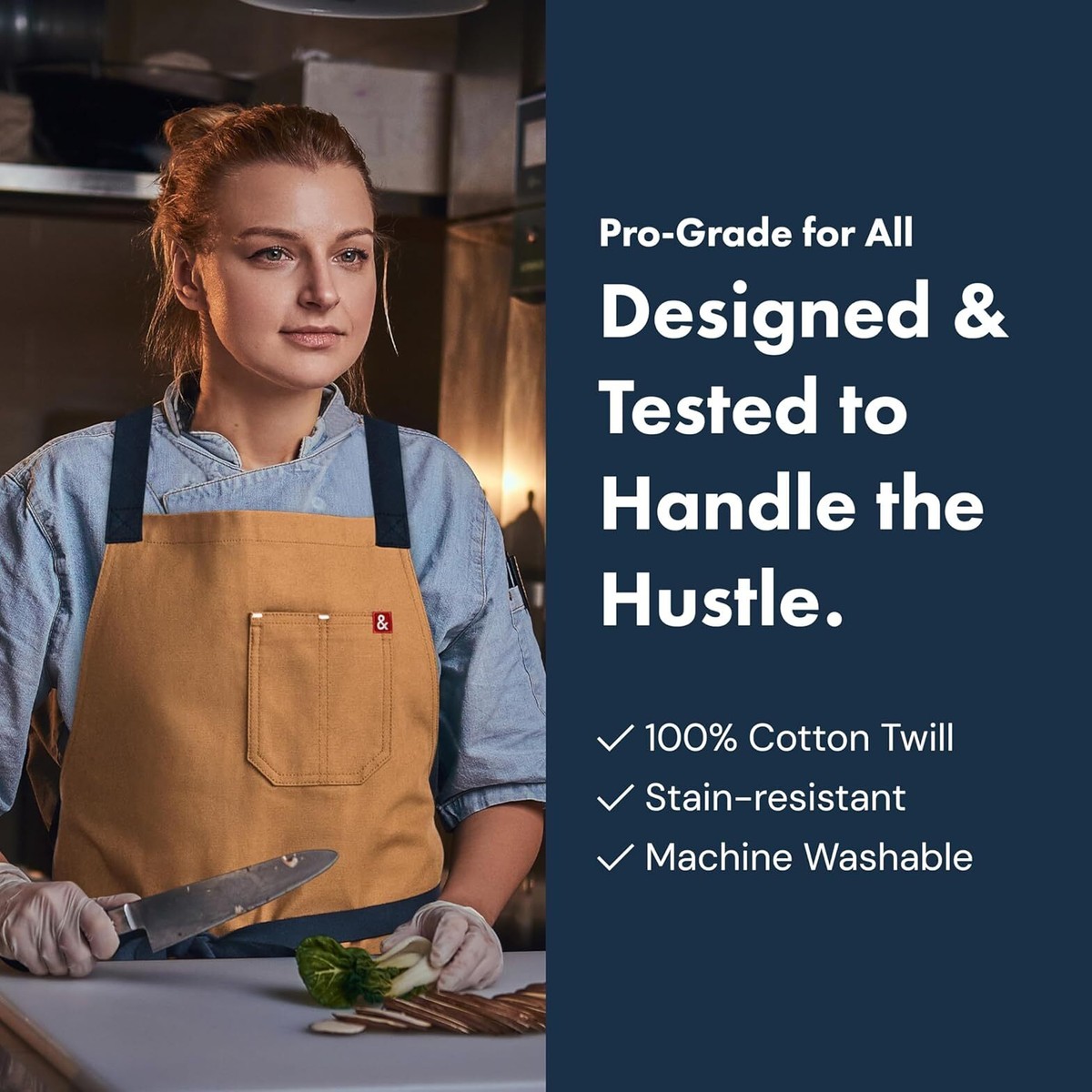 【未使用、美品】Crossback Apron 100%コットン Crossback Apron with Pockets - Gardening & Serving Apron