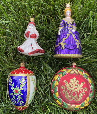 4 2003 NEIMAN MARCUS CHRISTMAS ORNAMENT SANTA EGG MARIE ANTOINETTE