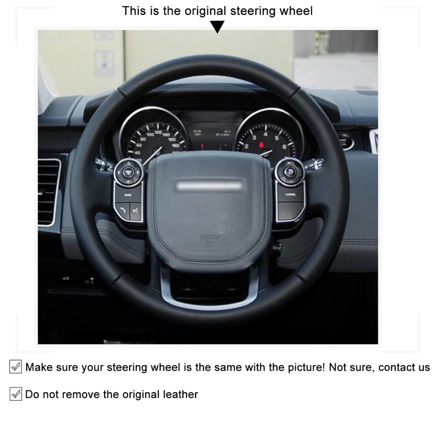 Alcantara Steering Wheel Cover for Land Rover Range Rover 2014 2015 Protector - Image 2 of 4