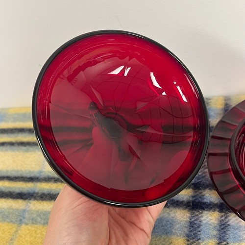 New Martinsville Glass Very Rare Ruby Red Moondrops Butter Dish Circa 1932-1940 - Picture 6 of 15