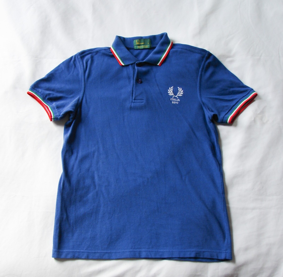Men's Fred Perry Italia Italy World Cup 2010 Blue Short Sleeve