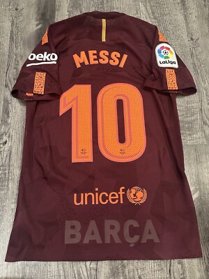 Leo Messi FC Barcelona 17/18 Nike Third Aeroswift Jersey Size
