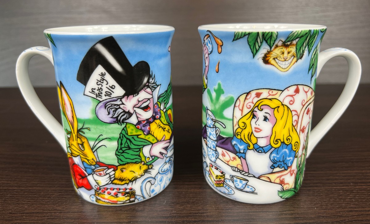 Pair Of Paul Cardew Alice In Wonderland Coffee Mugs~ Mad Hatter ~ Cheshire  Cat | eBay