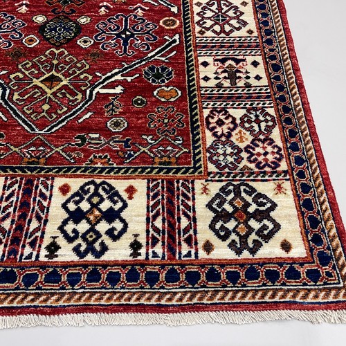 Handmade (4' x 6') Red Afghan Tribal Veg Dye Soft Organic Wool Oriental Area Rug - Picture 11 of 12