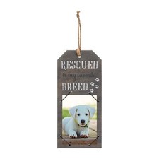 Rescued Is My Favorite Breed Pet Dog Cat Farmhouse Picture Frame Wall Art Sign