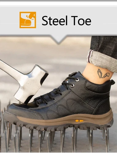 Men Safety Shoes Work Boots Steel Toe Shoes Safety Boots Anti-Smashing Sneakers - Picture 12 of 25