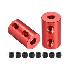 2pack Shaft Coupling 4mm to 5mm Bore L20xD12 Robot Motor Wheel Rigid Coupler Red
