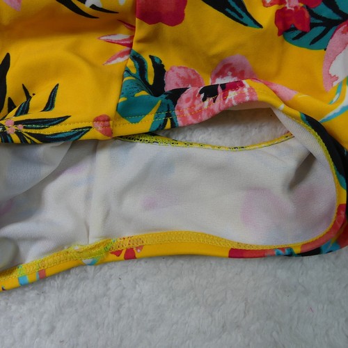 Kanu Surf Swimsuit Girls 14 Yellow Mango Floral One Piece Halter Brooke - Picture 6 of 12