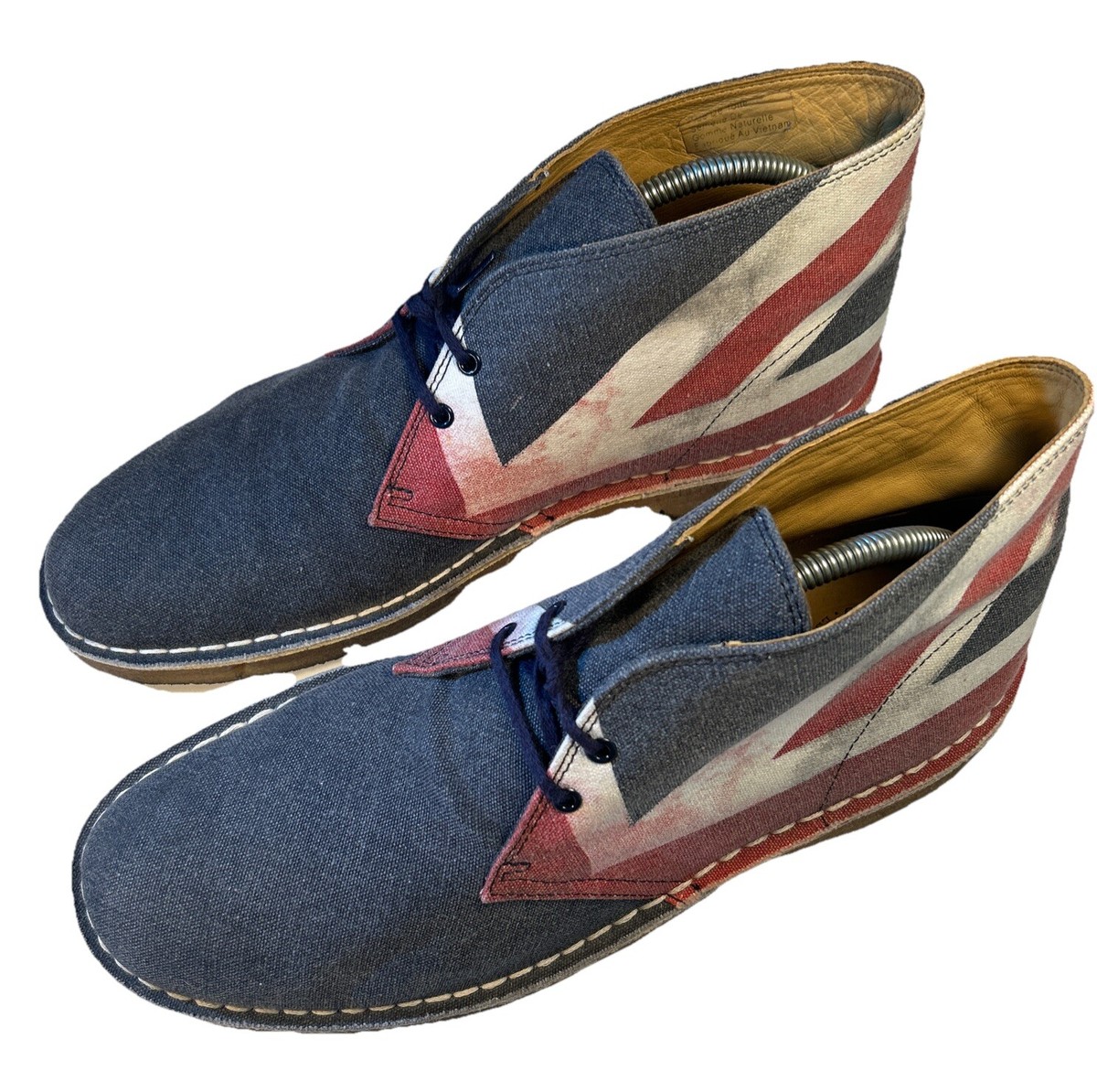 Men's US 10.5 Clarks Desert Boots Union Jack UK Flag Ankle
