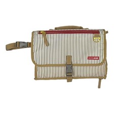 SKIP HOP Baby Portable Changing Station Diaper Pad Clutch Gray White Stripe