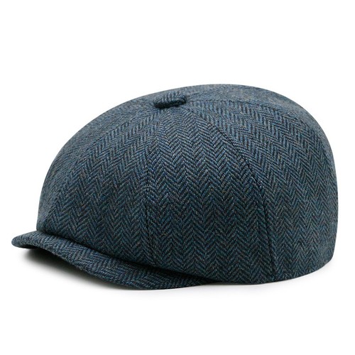 Kinder Retro Fischgrätenmuster Zeitungsjunge Kappe Tweed Flach Hut Barett Jungen - Picture 6 of 16