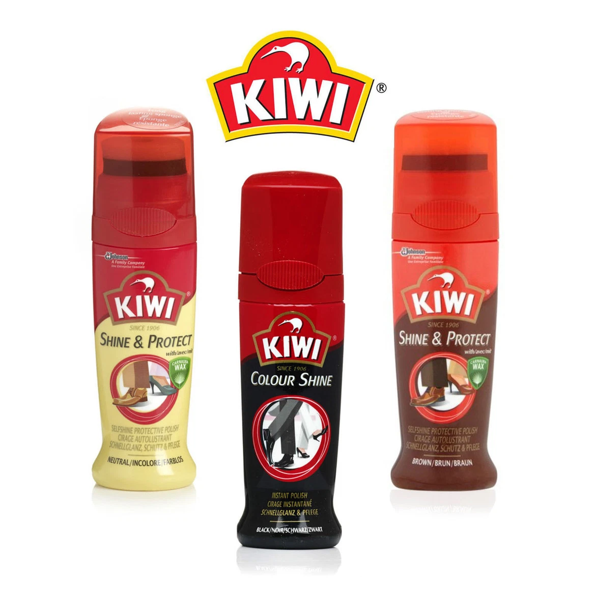 Kiwi Express Shoe Cream Shine Liquid Shoe Wax Sponge Polish Brush Spot  Whitener