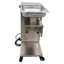 110V QE Stainless Commercial Meat Slicer Cutter w/15mm Blade Output 500KG/H New