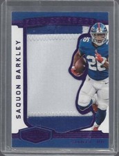 SAQUON BARKLEY 2018 PLATES & PATCHES FULL COVERAGE PURPLE JUMBO PATCH RC #D /15