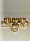 Set of 8 Napkins Rings Holders Gold Silver Plated Two Tone