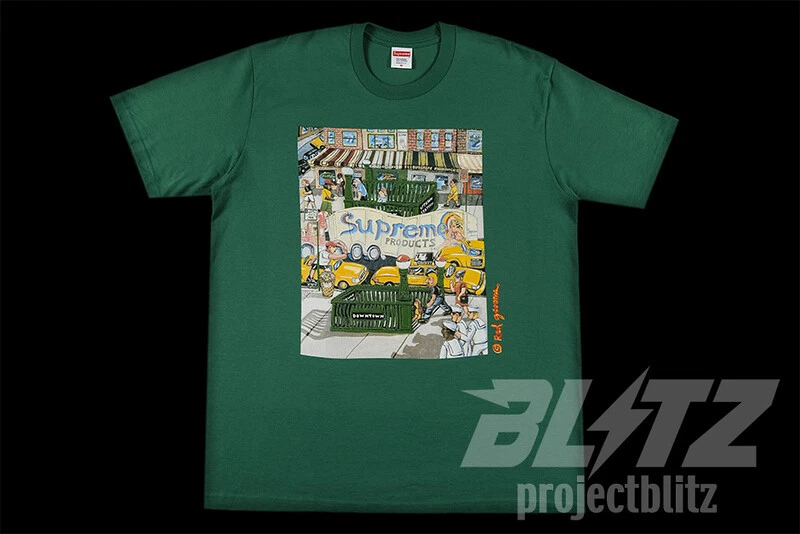 SUPREME MANHATTAN TEE LIGHT PINE GREEN Sz L-2XL SS22 T-SHIRT