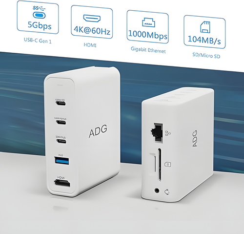 Chargeur ADG 100W GaN 9 en 1 et hub USB-C, PD, 4K HDMI - Photo 9/10