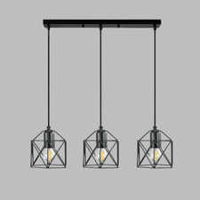 LED Industrial Ceiling Pendant LAMP 3 LIGHTS Shades Fitting Suspended Chandelier