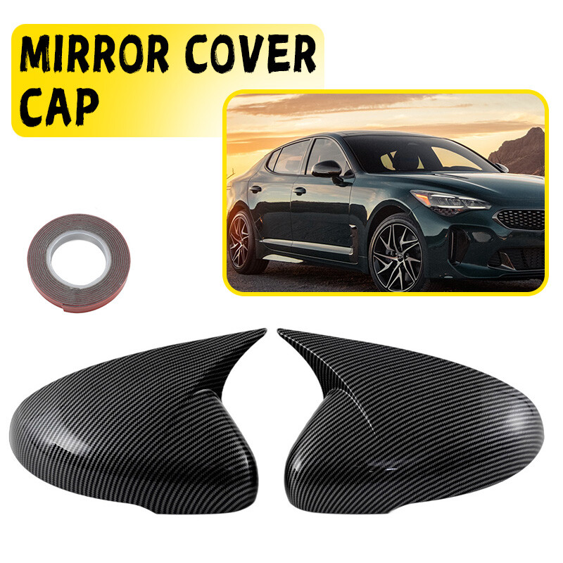 Carbon Style Rearview Mirror Cap Cover Overlay For Kia Stinger 2018-2023 2022