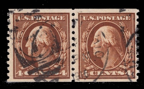 MOMEN: US BRIEFMARKEN #446 SPULENPAAR GEBRAUCHT SEHR GUTER ZUSTAND PF ZERTIFIKAT LOT #89083 - Bild 1 von 3