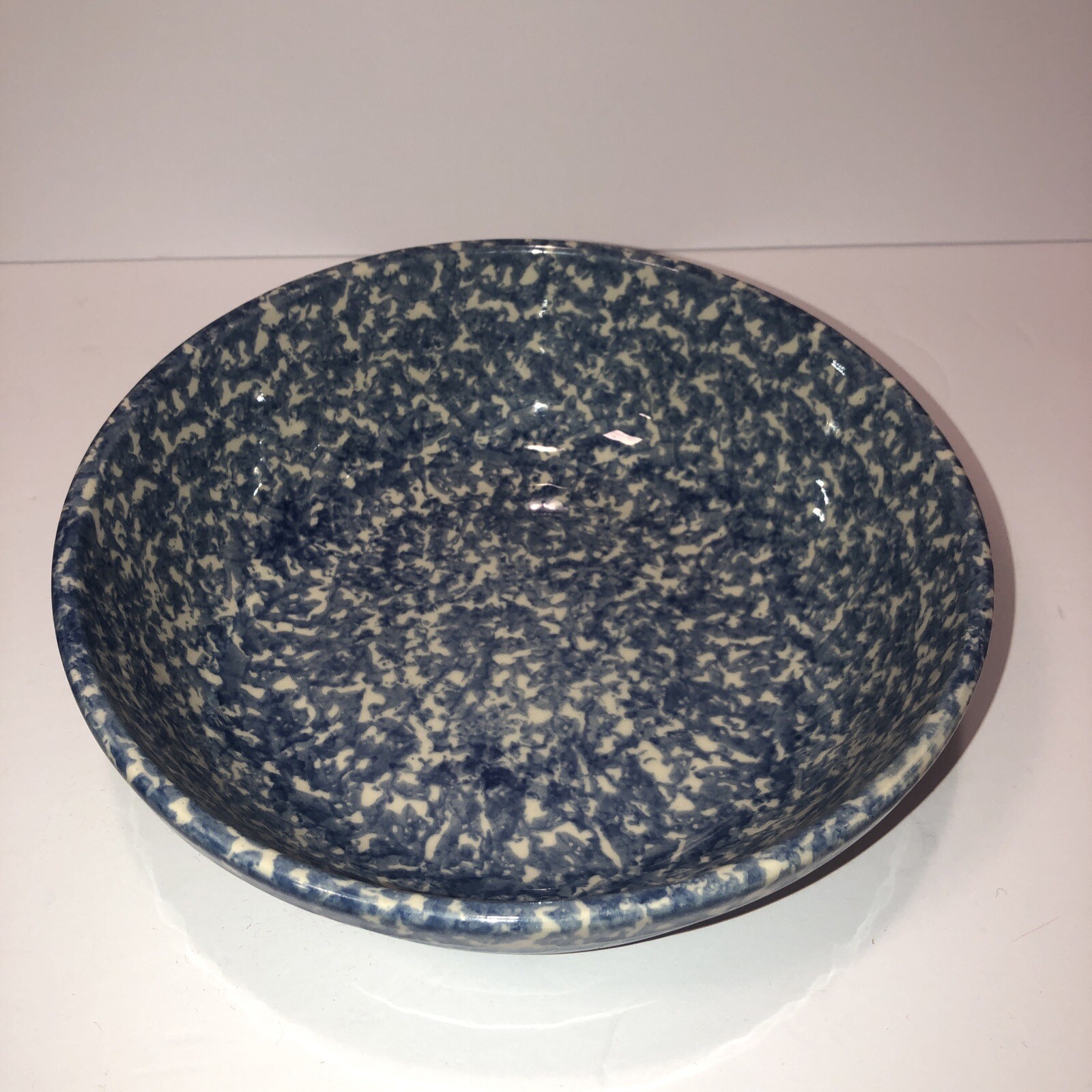 Roseville Pottery Blue Spongeware The Gerald E. Henn 9.5