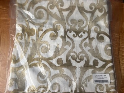 $238! NWT Flourish Linen EURO Pillow Sham - 26'' x 26'' - White / Lime
