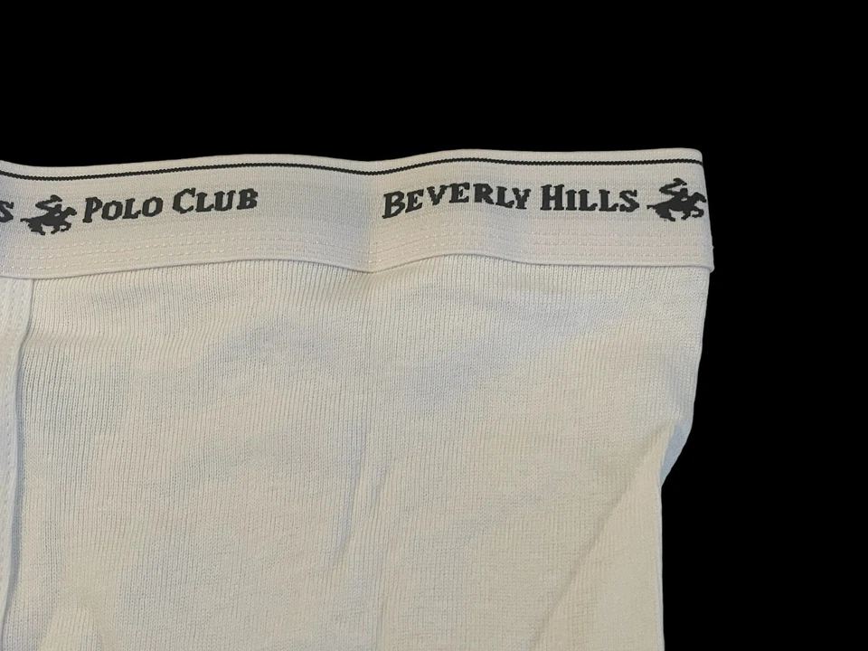 Винтажные белые хлопковые трусы Beverly Hills Polo Club 3XL плотные белые новые из старых запасов трудно найти 90-е - Изображение 2 из 4