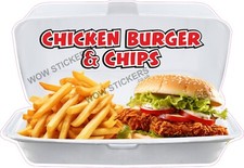 Chicken Burger And Chips in Takeaway Tray sticker B trailer decal & choose size