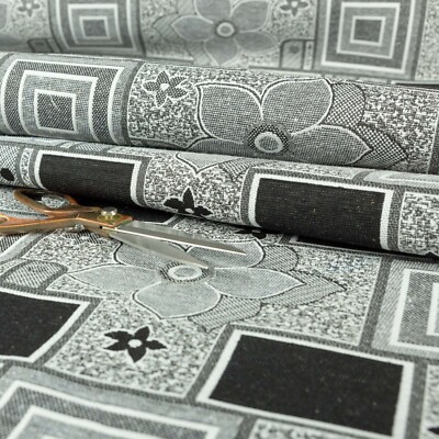 Neu schwarz weiß grau farbig Patchwork Muster Polster Möbel Stoff