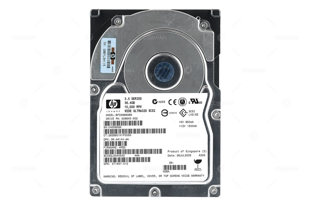 306645-002 HP 36.4GB 15K U320 SCSI 3.5 LFF HOT-SWAP 271837