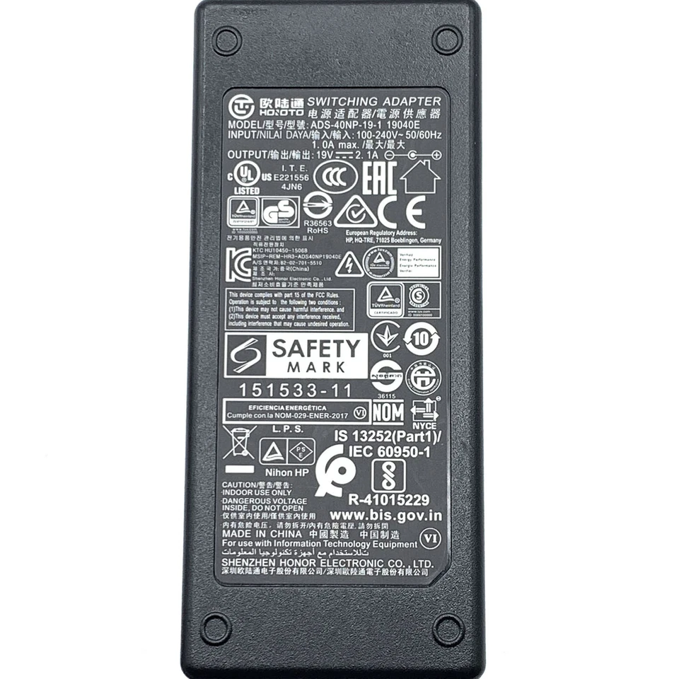 Original Hoioto ADS-40NP-19-1 19040E AC/DC Power Supply Adapter 19V 2.1A 40W - Image 2 of 4