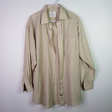 Van Heusen Long Sleeve Regular Fit Dress Shirt Mens Size 81cm Beige